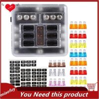 Khối cầu chì 12V Khối cầu chì chống nước Hộp cầu chì xe buýt âm Bảng cầu chì thuyền chống nước với đèn LED cảnh báo chống báo Cover-6 mạch với hộp cầu chì xe buýt âm