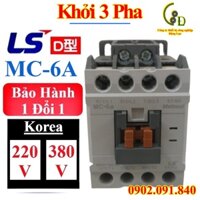 Khởi động từ 3 pha 6A LS 220V/AC 380V/AC, contactor 3P coil 220V 380V 1NO, công tắc tơ series MC-6A