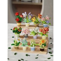 Khối hoa hướng dương, bó hoa bất tử, chậu cây mọng nước, loạt Đồ chơi lắp ráp cho bé trai và bé gái, đồ trang trí hoa, quà tặng xếp hình