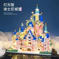 Khối Lego tương thích, Sakura, lâu đài Disney, đồ chơi giáo dục lắp ráp hạt vi mô, quà sinh nhật cho bé gái