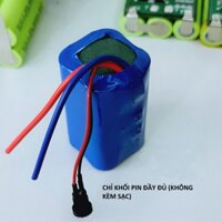 Khối pin 2S 7,2V 5000mAH - 20A. (7,2V Cạn - 8,4V Đầy). Được đóng từ 4 cell pin Lithium 18650 Mới + mạch bảo vệ 2S