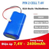 Khối Pin 3.7V 5000mAH - 2 cell pin Lithium ion 18650