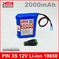 Khối pin sạc 12V 2Ah 5A 3S MTM