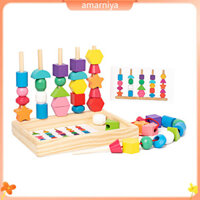 Khối tuần tự AMAR Đồ chơi trò chơi toán học Bộ hoạt động học tập thực hành Hạt gỗ Đồ chơi xếp chồng để Logic Phát triển kỹ năng giải quyết vấn đề Trò chơi giáo dục vui nhộn để thực hành