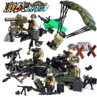 Khối xây dựng đồ chơi tương thích mới WWII Lính đặc nhiệm quân đội Mỹ Hình vũ khí búp bê mô hình lắp ráp L2AY