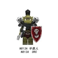 Khối xây dựng đồ chơi tương thích, mô hình chiến binh Orc của World of Warcraft, đồ chơi lắp ráp hiệp sĩ vintage của bên thứ ba N813A