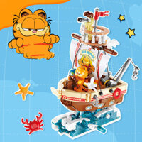 Khối Xây Dựng Garfield Tàu Thuyền Đồ Chơi Mô Hình Số Liệu Đồ Trang Trí Quà Tặng Sinh Nhật Bé Trai