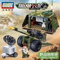 Khối xây dựng Gudi mới 8031, bộ sưu tập mô hình quân nhân 8032, mô hình lắp ráp đế súng trường cho bé trai