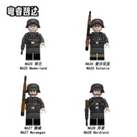 Khối xây dựng hạt nhỏ mới, mô hình binh lính Đức, sĩ quan bộ binh quân đội nước ngoài, mô hình lắp ráp giáo dục, phụ kiện vũ khí đồ chơi