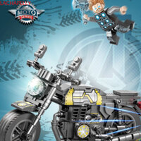 Khối xây dựng LACHAPELLY Cruiser, Đồ chơi gạch xe máy thể thao Marvel Ironman, Gạch nhân vật có thể tháo rời Người nhện bằng nhựa Retro Mô hình tàu tuần dương Trang trí nhà cửa