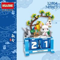 Khối xây dựng Lịch thỏ Jade Đồ chơi nhựa non lego lắp ráp mô hình đồ chơi trẻ em