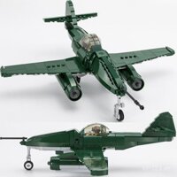 Khối xây dựng Little Luban ME262 máy bay phản lực máy bay chiến đấu MOC máy bay ném bom máy bay tấn công lắp ráp đồ chơi FFHT