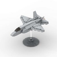 Khối xây dựng MOC F35 Sét 2 máy bay chiến đấu F22 trẻ em câu đố lắp ráp hạt nhỏ Mô hình máy bay quân sự đồ chơi 3TSE