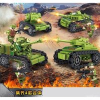 Khối xây dựng mới Cool Universe 7018, xe tăng quân sự M4, xe tăng Tiger, mô hình lắp ráp xe bọc thép, đồ chơi máy bay U9OG