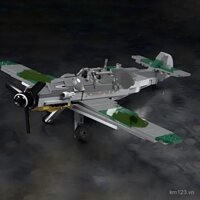 Khối xây dựng nội địa MOC BF109 Bộ lắp ráp máy bay chiến đấu Mô hình trưng bày Máy bay đồ chơi giáo dục cho bé trai Quà tặng YG16
