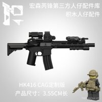 Khối xây dựng quân đội bên thứ ba HK416CAGAR Bộ súng phụ kiện nhân vật lính Delta Force Rui Feng