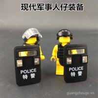 Khối xây dựng quân sự hiện đại giáo dục tương thích mới, phụ kiện mô hình cảnh sát, mũ bảo hiểm nhựa chống bạo động, đồ chơi lắp ráp