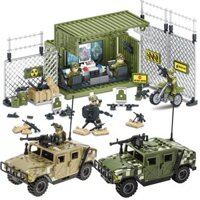 Khối xây dựng quân sự mới, chỉ huy lực lượng đặc biệt, xe bọc thép Humvee, đội tấn công chống khủng bố, đồ chơi lắp ráp căn cứ quân sự