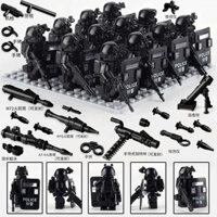 Khối xây dựng quân sự, người lính đặc biệt, người lính, búp bê cảnh sát, vũ khí, súng, đồ chơi Lego lắp ráp cho bé trai