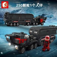 Khối xây dựng Senbao 4 bộ Tàu sân bay mặt đất lang thang Veh