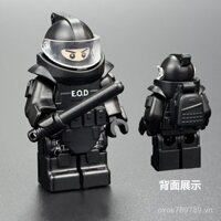 Khối xây dựng tương thích mới, bộ đồ chống cháy nổ quân đội, mô hình cảnh sát SWAT, đồ chơi giáo dục cho trẻ em, hạt nhỏ WI9B