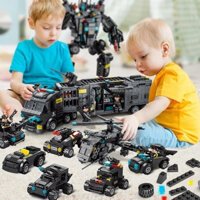Khối xây dựng xe cảnh sát tàu chiến khối xây dựng Lego đồ chơi giáo dục trẻ em bé trai quà tặng Lego