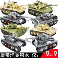 Khối xây dựng xe tăng đồ chơi tương thích, bộ sưu tập quân sự WWII, xe bọc thép Tiger 99A cho bé trai