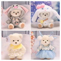 (Không bao gồm búp bê) Thích hợp cho quần áo phụ kiện TeddyTales 20cm Bộ đồ bò gấu Lina dễ thương Áo hoodie Váy hoa Quần áo búp bê 20cm Phụ kiện thay thế cho đồ chơi gấu bông Teddy Bear Thời trang DIY cho búp bê hoạt hình