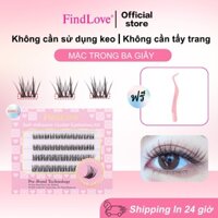 [Không cần keo] FindLove 55 Cái Lông mi không keo C Curl 10-16mm Bộ nối mi giả tự nhiên có nhíp Có thể tái sử dụng và loại bỏ Lông mi mắt tự dính phân đoạn dành cho người mới bắt đầu