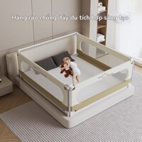 Không cần khoan, không cần lắp đặt, cũi trẻ em, lan can bảo vệ đầu giường, rào chắn đa năng, lan can nâng cao ba mặt
