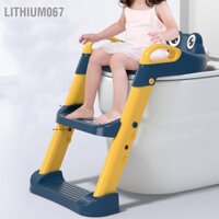 【không có đệm】Bệ thu nhỏ bồn cầu có thang đi vệ sinh cho bé - Ghế tập cho bé ngồi bô với bệ bước có thể gập lại Lithium067