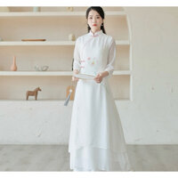 [KHÔNG CÓ SẴN-ORDER]Áo dài sườn xám cách tân kiểu trung hoa trang phục đi lễ pháp phục