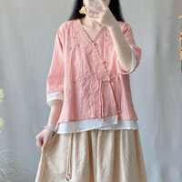 KHÔNG CÓ SẴN_ORDER Áo Pháp phục Chất Linen hai lớp đồ lam đi lễ chùa