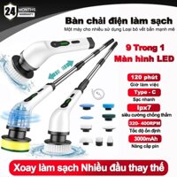 Không Dây Chổi Cọ Điện Sạch,Chổi Cọ Bồn Cầu Đa Năng(9 đầu cọ)thuận lợi Mọi Ngóc Ngách Sử Dụng,Máy Cọ Nhà Vệ Sinh
