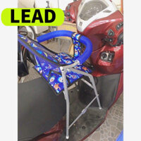 (KHÔNG DÂY ĐAI) Ghế cho bé ngồi xe LEAD , Ghế ga xếp sắt sơn tĩnh điện xám gấp gọn