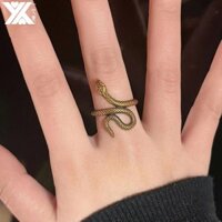 Không Dễ Dị Ứng Bạc S925 Retro Vàng Rắn Nhẫn Nữ Cổ Ai Cập Medusa Niche Thiết Kế Nhẫn Tính Khí Cao Cấp 3.09