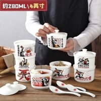 [Không Dễ Phá Vỡ] Cốc Gốm Retro Tổ Chim Chống Nước Cốc Đựng Trứng Hấp Hộ Gia Đình Cốc Súp Cốc Stew Cup Nhà Hàng Khách Sạn Cát Hạt Stew Cup 0308 ~ 25