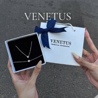 [Không đen gỉ] Set 2 món trang sức titan Venetus kim cương nhỏ đơn giản - [Full box tặng hoa kẽm nhung + thiệp]