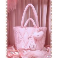 KHÔNG KÈM CHARM - Túi tote Charlotte Tilbury gift Pillow Talk 30 x 29 x 13.5 cm