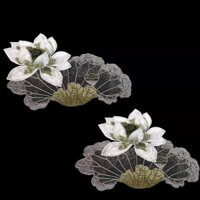 Không Keo Thêu Sen Thêu Subsidy Lotus Lá Vải Miếng Dán Phụ Kiện Sườn Xám Trang Trí 25.2.9 JOJ0