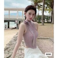 Không khí cổ tròn Thắt nơ cong Vest bên ngoài I Happy NN99