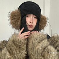 Không Khí Mùa Đông Lông Thú Giả Bịt Tai Mùa Đông Ấm Áp Bịt Tai Lớn Sang Trọng Bịt Tai Mặt Nhỏ