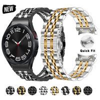 Không Khoảng Cách Dây Thép Không Gỉ Tương Thích Cho Samsung Galaxy Watch6 Classic 43 47mm 44mm 40mm 5Pro 45mm Dây Đeo Đầu Cong Cho Đồng Hồ4 42mm 46mm
