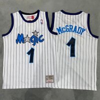 Không Madi độc đáo. 1 Áo sọc trắng ma thuật NBA Retro thêu đồng phục bóng rổ nam 982257
