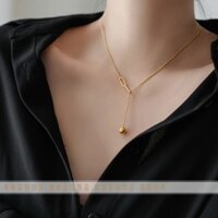 Không phai màu Thép titan không dị ứng Giữ màu Quả bóng vàng Vòng bi hạt Chuỗi hình chữ Y Vòng cổ có thể điều chỉnh Vòng cổ không phai màu Thép titan không dị ứng Giữ màu Vàng Bóng tròn Chuỗi hạt Dây chuyền hình chữ Y Vòng cổ có thể điều chỉnh 3.8