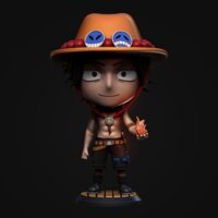[Không phải Mô Hình] File in 3D Ace One Piece Chibi