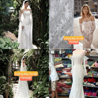 [KHÔNG SẴN, HÀNG ĐẶT MAY] VÁY CƯỚI, ĐẦM DẠ HỘI DÁNG ĐUÔI CÁ TRỄ VAI, CHẤT LIỆU REN CAO CẤP, TÔN DÁNG, CỔ ĐIỂN SANG TRỌNG