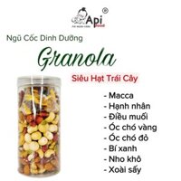 [KHÔNG YẾN MẠCH - CÓ MACCA - NHO & XOÀI] Ngũ Cốc Siêu Hạt Granola (Macca, Hạnh Nhân, Óc Chó Vàng, Óc Chó Đỏ, Hạt Điều rang muối, Hạt Bí, Nho Khô, Xoài Sấy) Food Thức Ăn