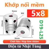 Khớp nối mềm D19-L25 5x8mm, Khớp nối mềm trục hợp kim nhôm
