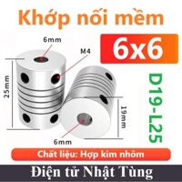 Khớp nối mềm D19-L25 6x6mm, Khớp nối mềm trục hợp kim nhôm